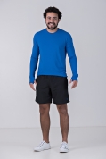Camiseta Manga Longa Dry Fit Azul Proteção Solar