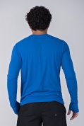 Camiseta Manga Longa Dry Fit Azul Proteção Solar